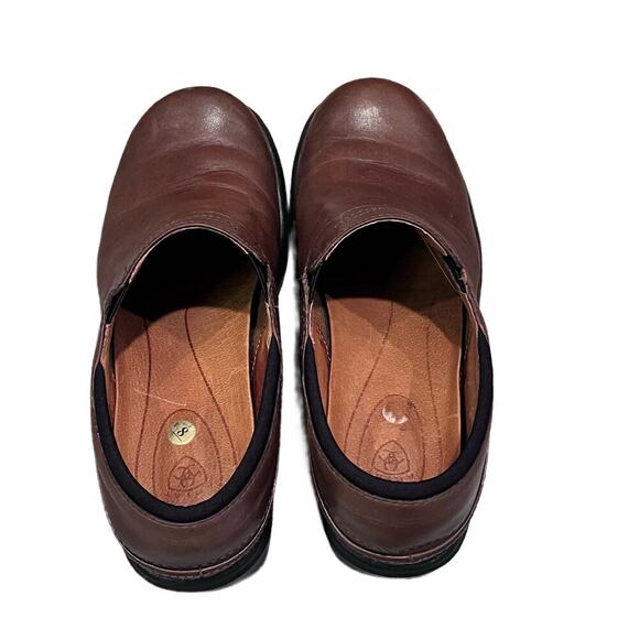 Ariat Brown Leather Slip On Clogs Mule Shoes Size 8B (clo) - Picture 3 of 8